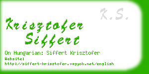 krisztofer siffert business card